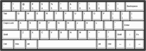 60% 64 Key Layout