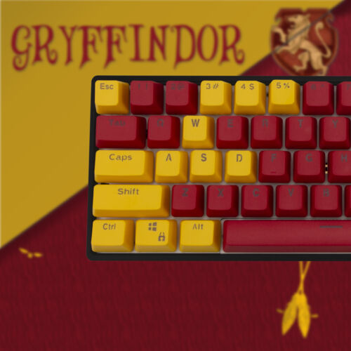 60% herní mechanická klávesnice v barvě Gryffindor plastový case - deatil